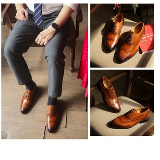 Giày Tây Nam Buộc Dây Toroshoes Da Bò Mã M610 Nâu