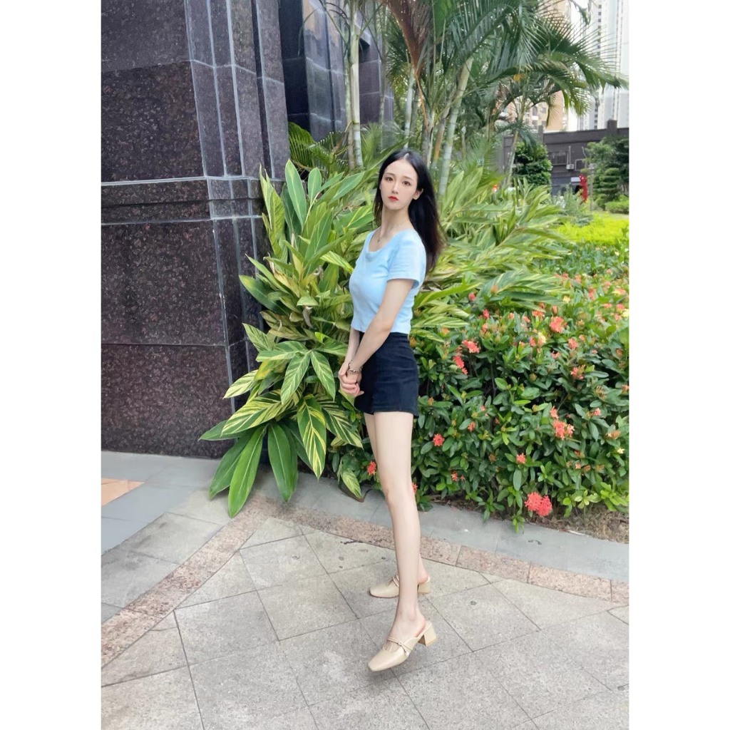 Giày gót vuông dây đính hạt mã K18