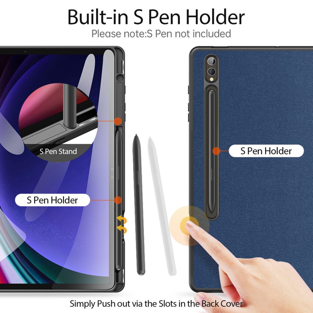 Bao Da Samsung Tab S9 PLUS/ S9 FE PLUS 12.4" X616B X816B DOMO Series Lưng Dẻo Vải Jean Khay Bút