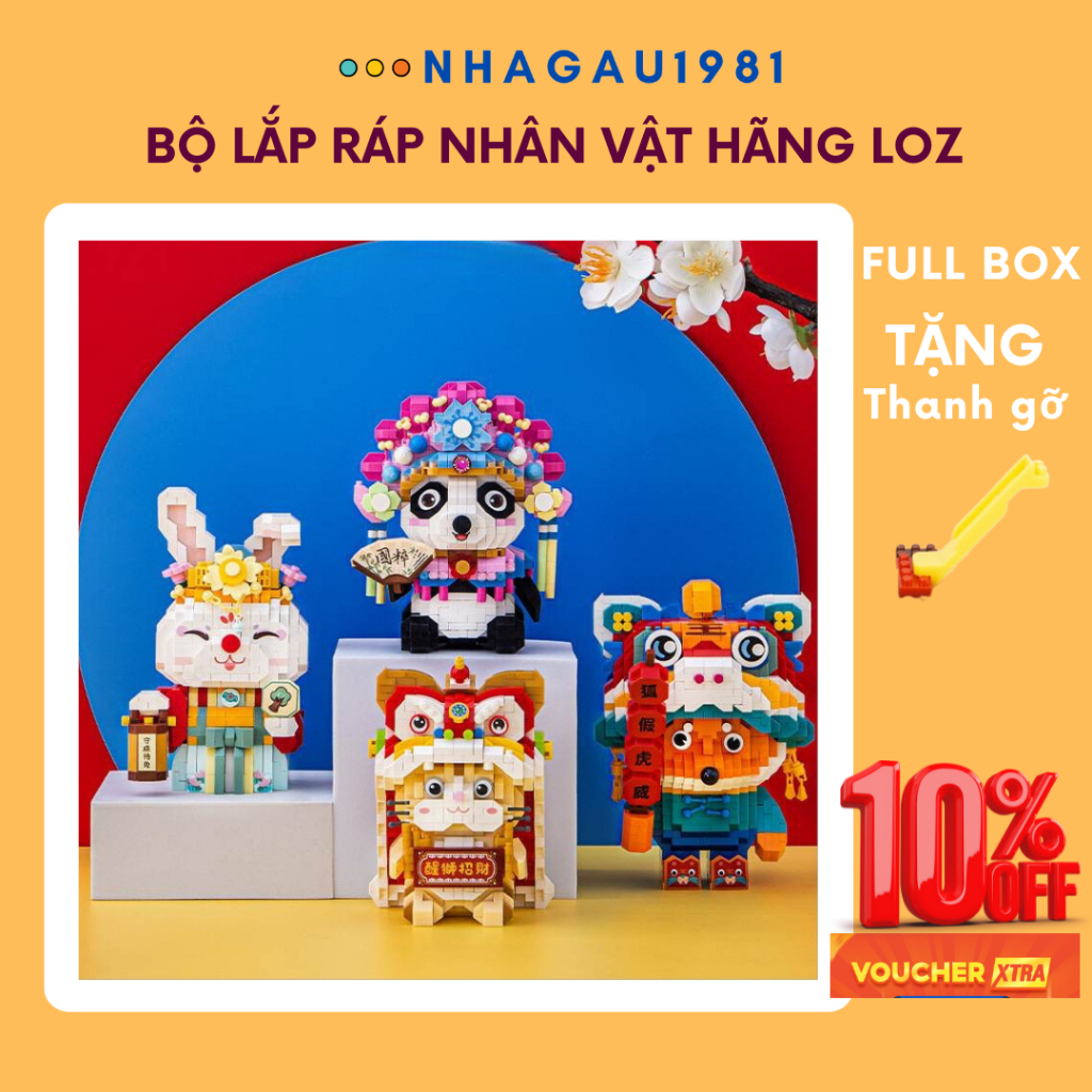 Đồ Chơi Lắp Ráp Mô Hình Nhân Vật Chính Hãng LOZ Tặng Thanh Gỡ Gạch Lắp Ráp Shop Nhagau1981