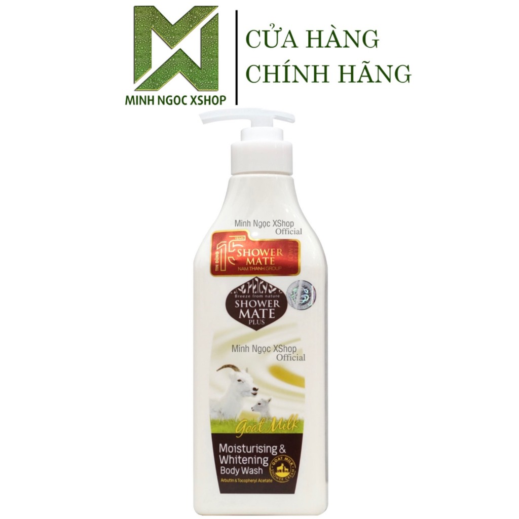 Sữa tắm cao cấp Hàn Quốc Shower Mate Moisturising Whitening tinh chất sữa dê làm trắng và dưỡng ẩm 550ML