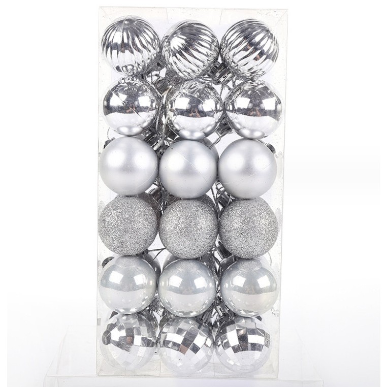 Trang Trí Noel_Phụ Kiện Treo E19 Set 6, 12 Quả Châu 4cm