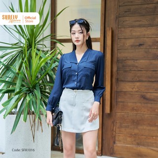 Áo Sơ Mi Nữ Linen Lụa SUNFLY Dài Tay SFA1016