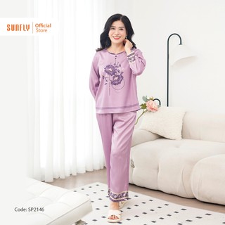 Đồ bộ nữ mặc nhà lụa sunfly áo tay lỡ quần dài sp2146