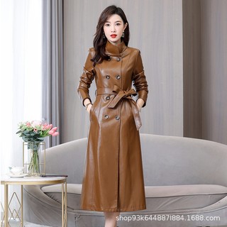 Áo khoác da dáng dài quý phái kd11 - hàng quảng châu cao cấp