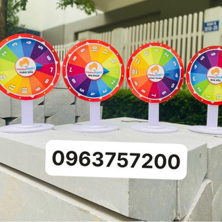 Vòng quay trúng thưởng mini game, vòng quay may mắn, đường kính 30cm, cao 40cm, vòng quay mini để bàn