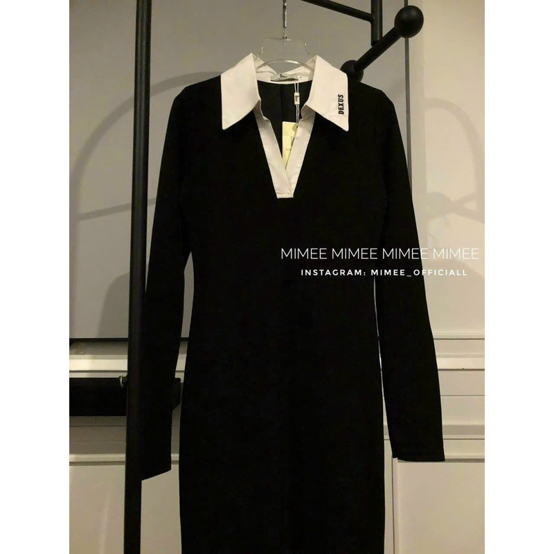 Váy body chữ thêu cổ