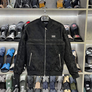 Áo Khoác Bomber Dolce Hoàng Gia Viền Ngực Siêu Cấpp Sịn 5639, Áo Khoác Nam 2 Lớp Vân Nổi Logo Ngực