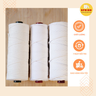Bấc nến spring 100g cotton chuốt sáp không chì - nguyên liệu làm nến