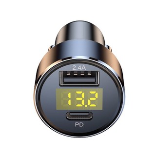 Tẩu sạc ô tô C05 cổng type C + USB chuẩn