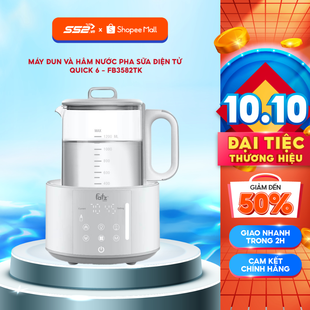 Máy Đun Và Hâm Nước Pha Sữa Điện Tử - QUICK 6 - FB3582TK - Hàng Chính Hãng