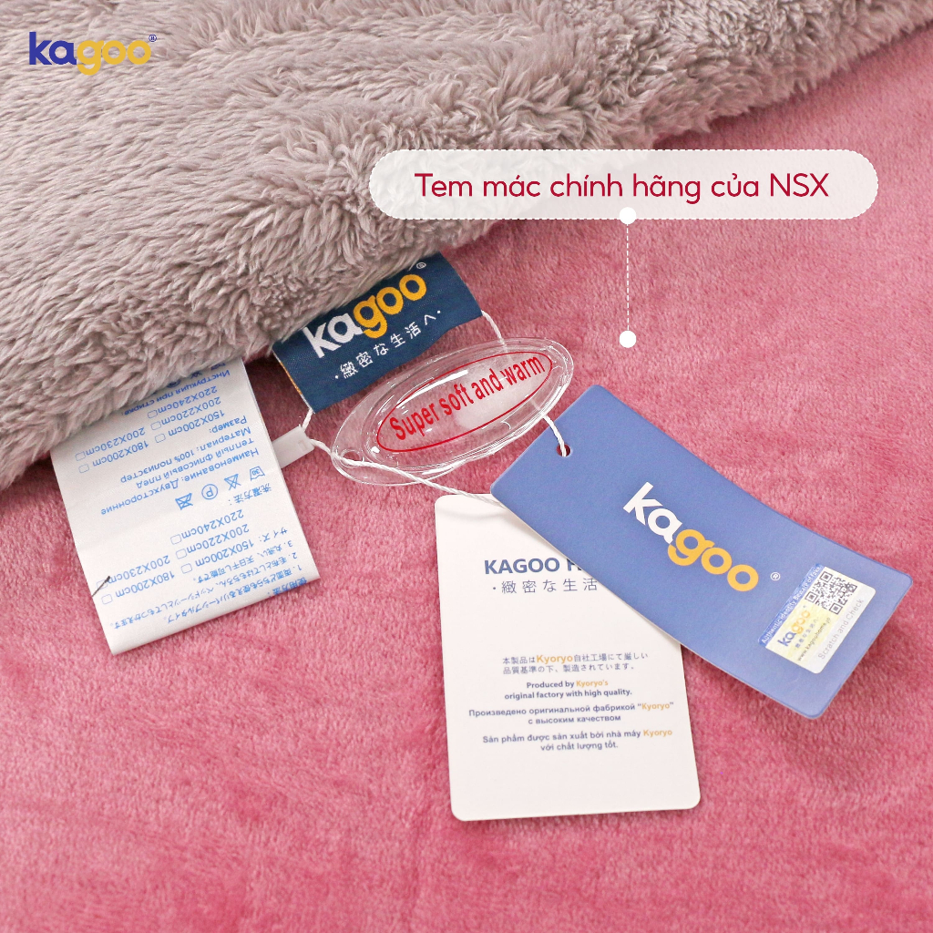 Chăn Lông Cừu Kagoo Tường Vy Nhập Khẩu Chính Hãng Kích Thước 2m*2.3m