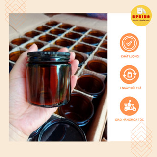  hũ thủy tinh màu nâu 100g dùng đựng nến chiết mỹ phẩm 