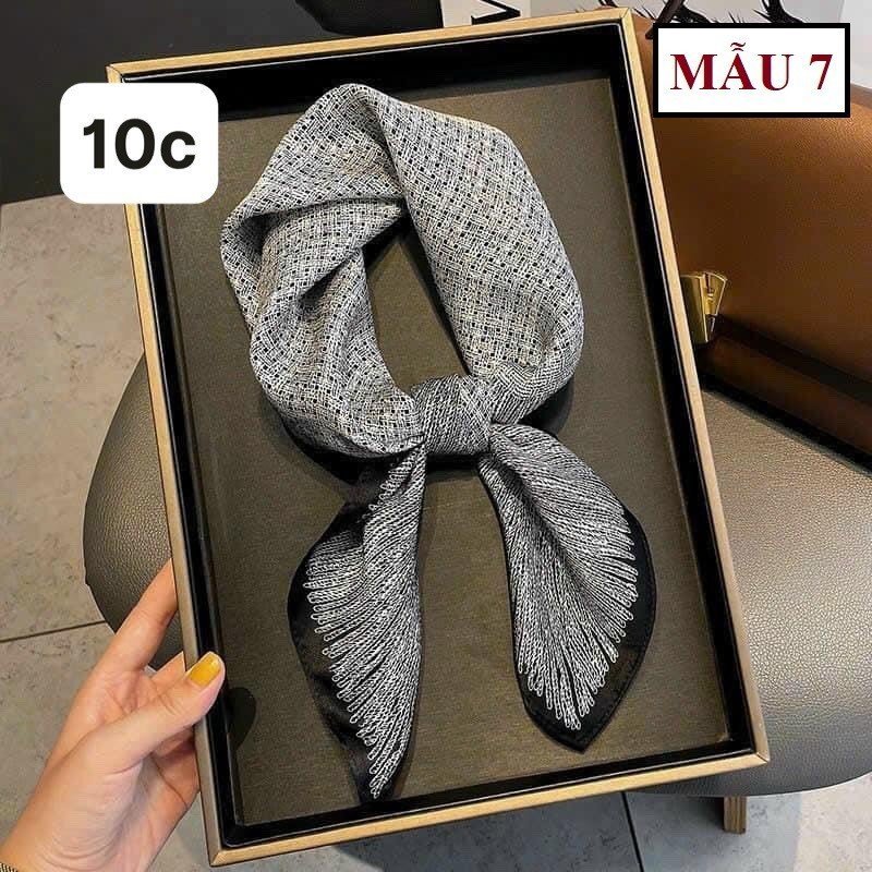 Khăn lụa quàng cổ cao cấp mềm mại họa tiết nhiều màu kich thước 70x70cm- Tuhaco