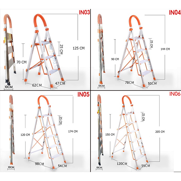 Thang ghế Inox gia đình - xếp gọn - Chính hãng NIKITA