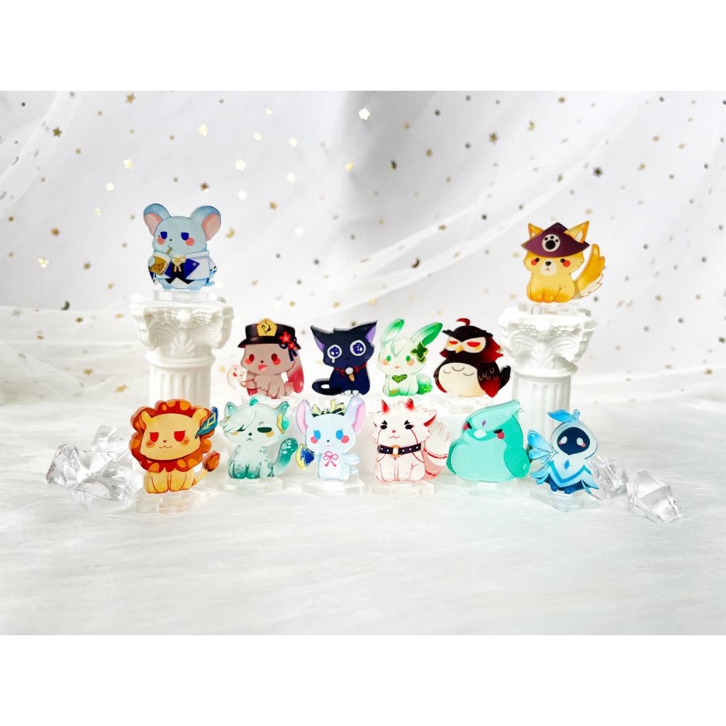 GACHA Mini standee/ tượng mica Genshin Impact nhỏ nhắn xinh xắn