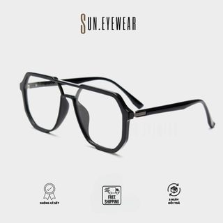 Kính mắt hàn quốc kiểu dáng unisex, gọng kính cận trendy mắt to gọng nhựa - Sun Eyewear