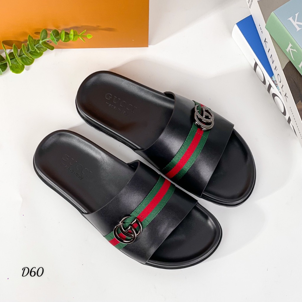 Dép Lê Dép Quai Ngang D60 Da bò cao cấp