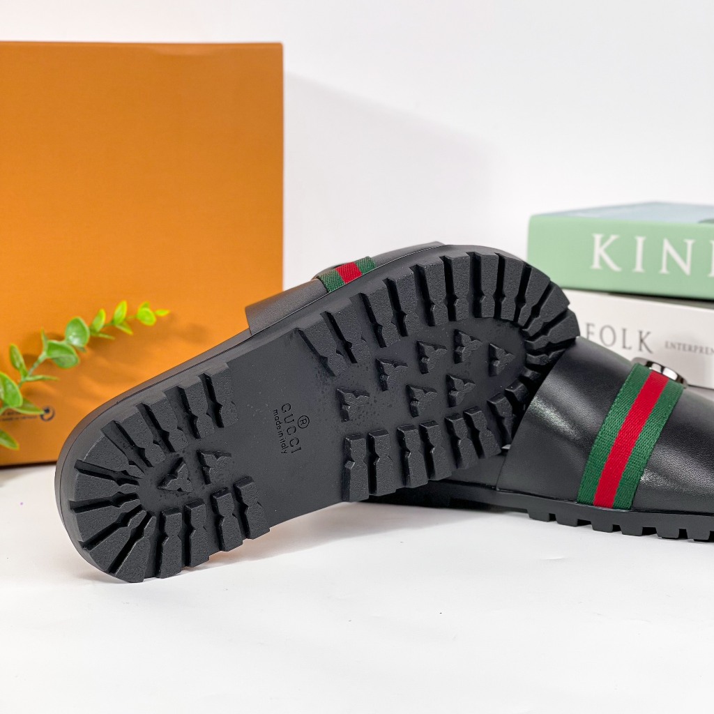 Dép Lê Dép Quai Ngang D60 Da bò cao cấp