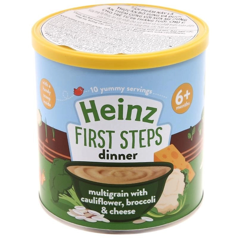 [Chính hãng] Bột ăn dặm Heinz vị súp lơ, bông cải, phô mai cho bé 6m+ lon 200g