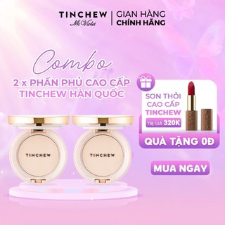Combo 2 Phấn Phủ Kiềm Dầu TinChew Hàn Quốc Cao Cấp Chống Nước, Mềm Mịn Da 12g