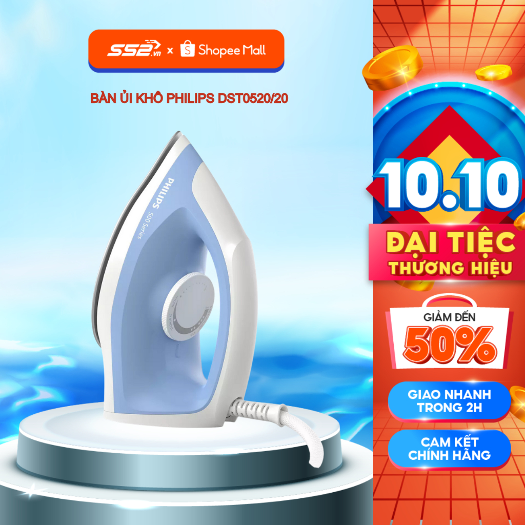 Bàn Ủi Khô Philips Dst0520/20 - Hàng Chính Hàng