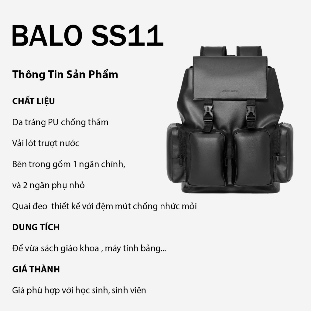 Balo da đi học thời trang Nam nữ chống nước đựng laptop Season 11 Local Brand Midori M Studio