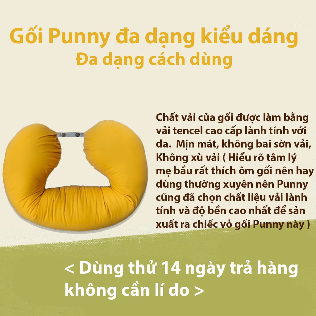 Gối bầu PUNNY cải cách linen bông gạo cao cấp