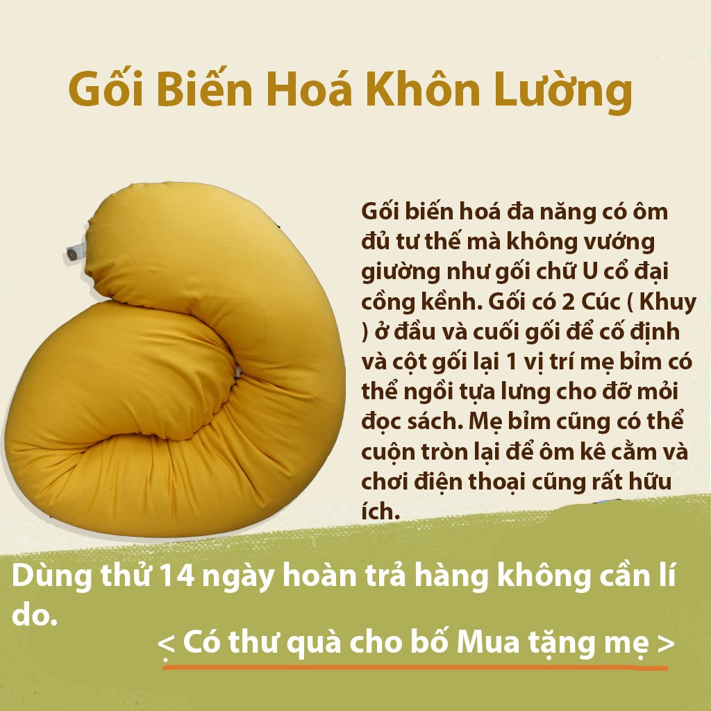 Gối bầu PUNNY cải cách linen bông gạo cao cấp