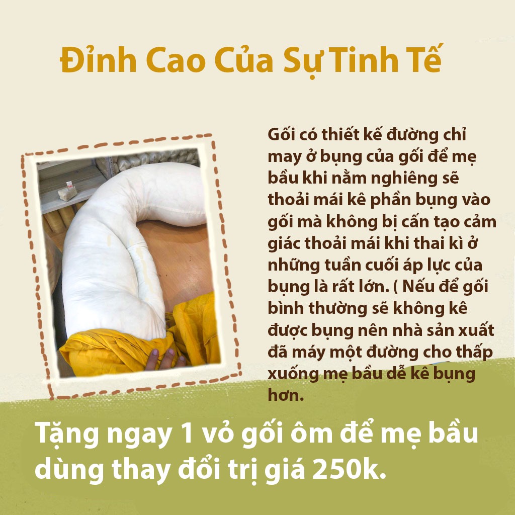 Gối bầu PUNNY cải cách linen bông gạo cao cấp
