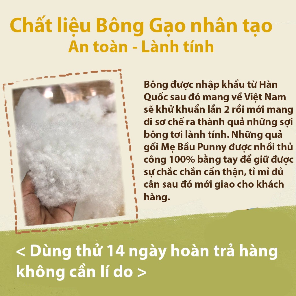 Gối bầu PUNNY cải cách linen bông gạo cao cấp