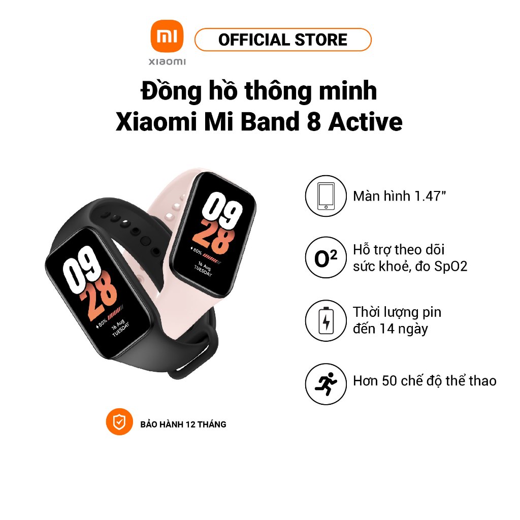 Vòng đeo tay thông minh Xiaomi Smart Band 8 Active - Hàng chính hãng