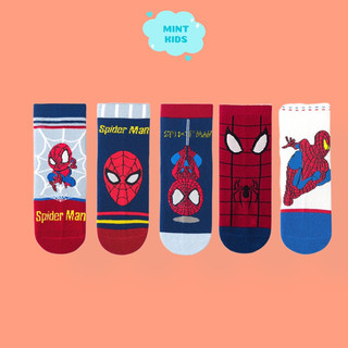 Vỉ 5 đôi tất cho bé hình siêu nhân người nhện Spider man T14