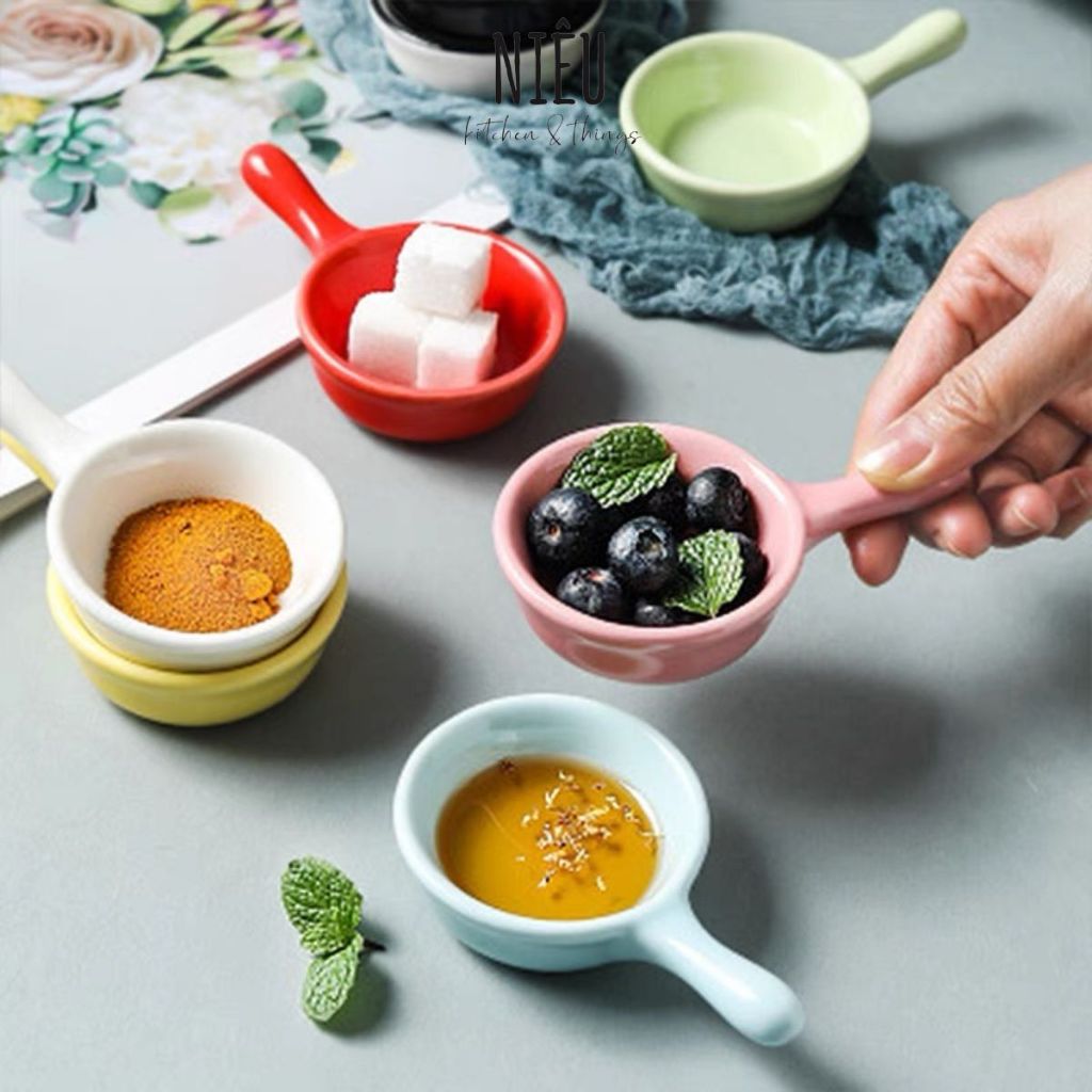 Chén đựng nước chấm BepNieu Bát nhỏ đựng gia vị màu sắc trang trí bàn ăn