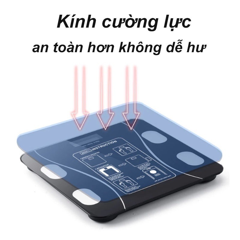 Cân Điện Tử  Sạc USB Kết Nối Bluetooth Phân Tích Chỉ Số Cơ Thể cân sức khỏe