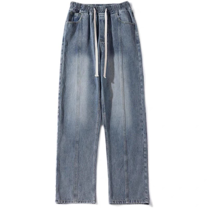 Quần jean ống rộng lưng thun dây rút Toki unisex baggy hiphop y2k bigsize dance hack dáng form rộng nam nữ dáng suô
