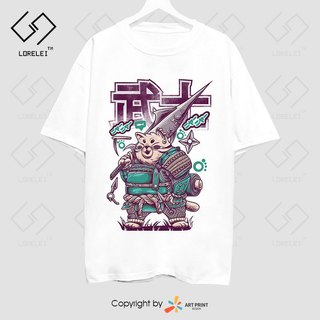 Áo thun Japanese Samurai Cat Retro Art ngắn tay