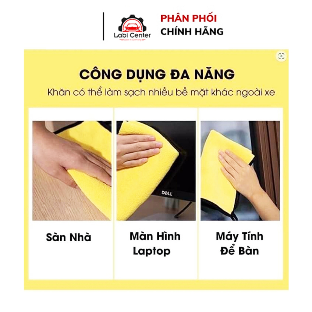 Khăn Lau Xe 2 Mặt Microfiber 30cm x 30 cm mềm mịn, Lau xe hơi, Lau ô tô Không Gây Xước Dăm, Lau Sạch