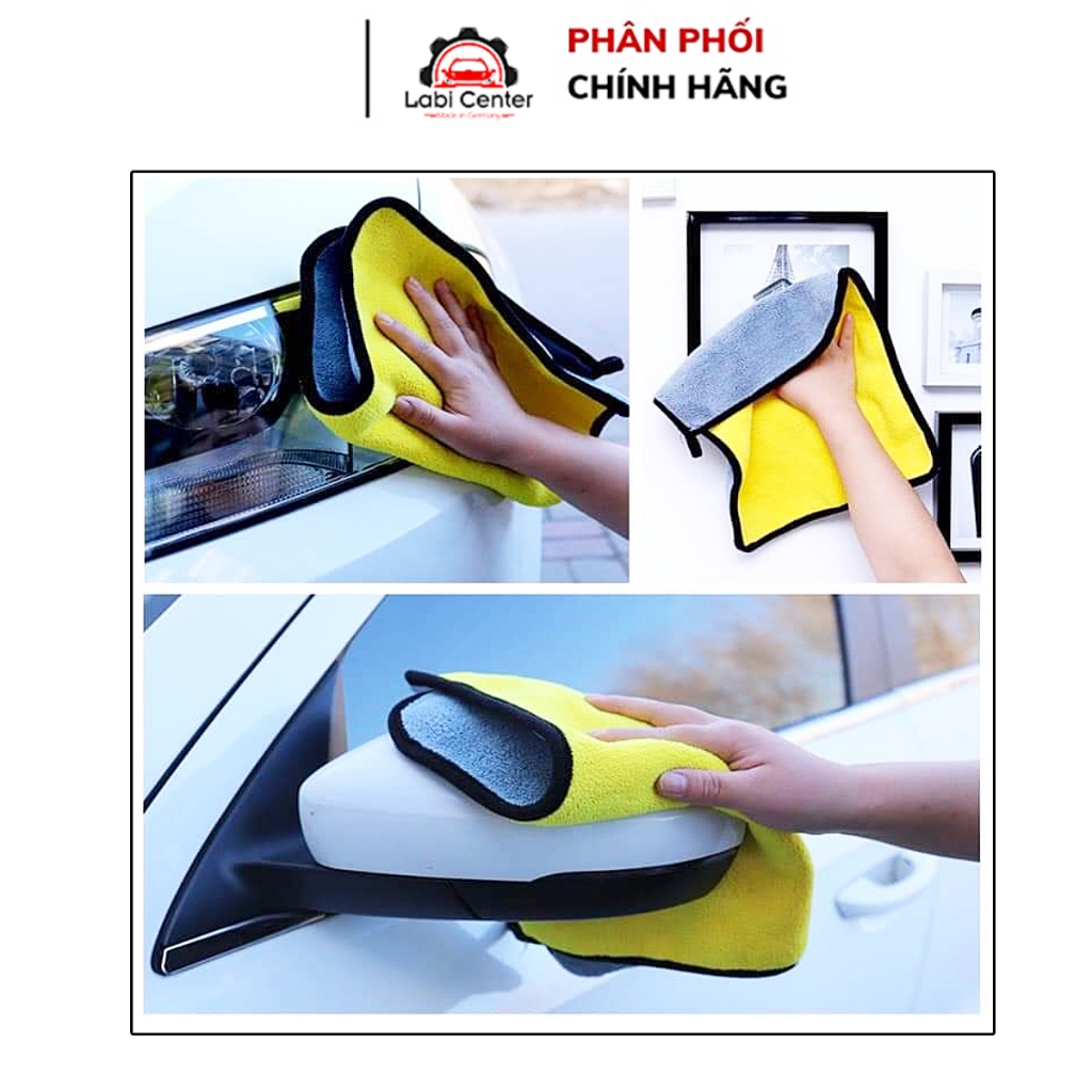Khăn Lau Xe 2 Mặt Microfiber 30cm x 30 cm mềm mịn, Lau xe hơi, Lau ô tô Không Gây Xước Dăm, Lau Sạch
