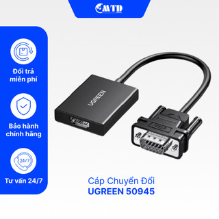 Cáp chuyển đổi vga sang hdmi+audio 1080p@60hz ugreen 50945 - bảo hành 18 tháng