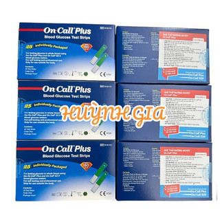 Bộ 2 Hộp 25 Tép Que Thử Tiểu Đường On Call Llus / On Call EZ II CHÍNH HÃNG