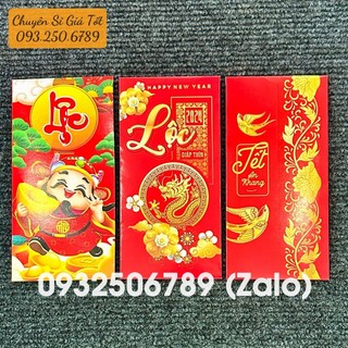 Combo 100 bao lì xì tết 2024 chữ lộc , bao lì xì hình rồng giáp thìn