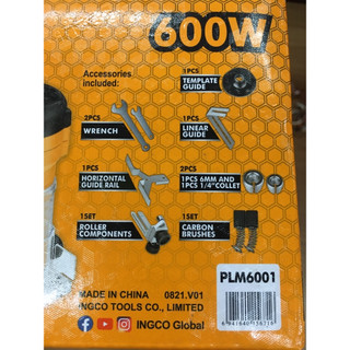 Máy soi gỗ cầm tay, máy phay cắt mép 600W INGCO PLM6001 mũi phay 1/4 inch (6mm)