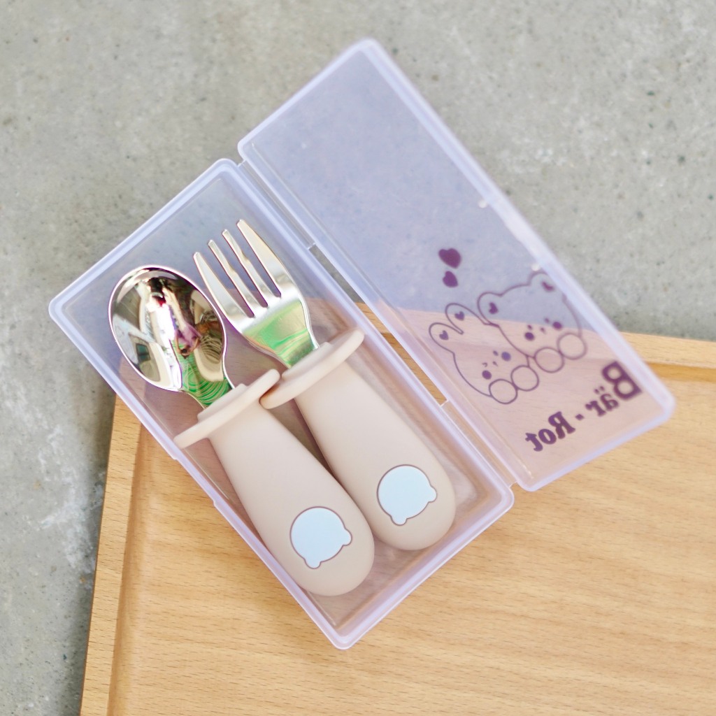 Set thìa dĩa hình gấu Inox Bar Rot