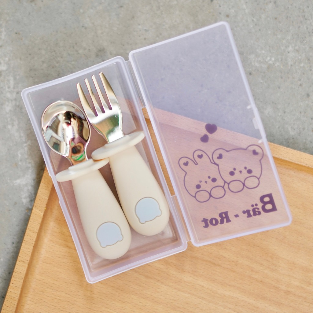 Set thìa dĩa hình gấu Inox Bar Rot