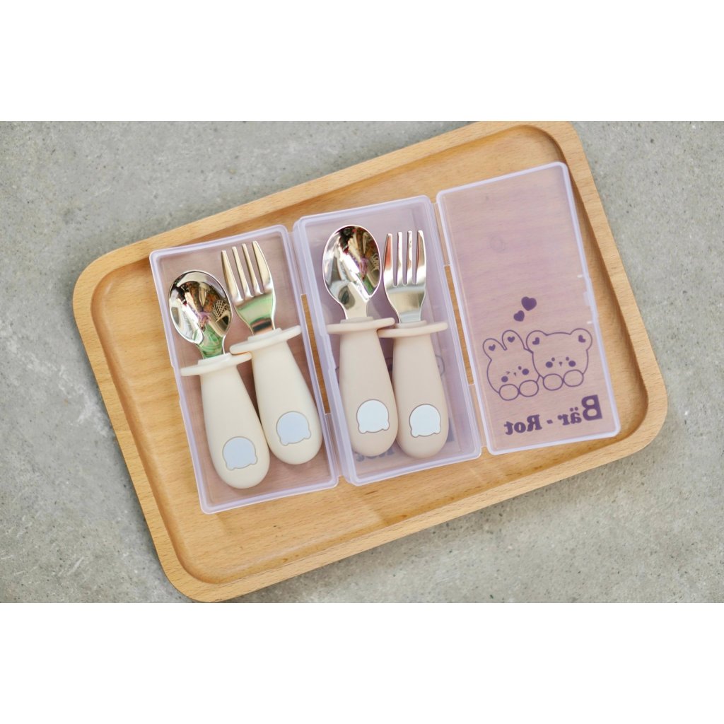 Set thìa dĩa hình gấu Inox Bar Rot