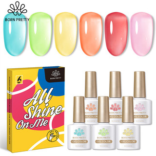 Born pretty 10ml set sơn gel 6 màu thạch set nail thạch nude sơn móng tay gel