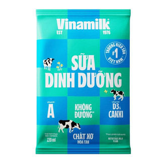 Combo 10 Bịch Sữa Dinh Dưỡng Vinamilk Không Đường - 220ml