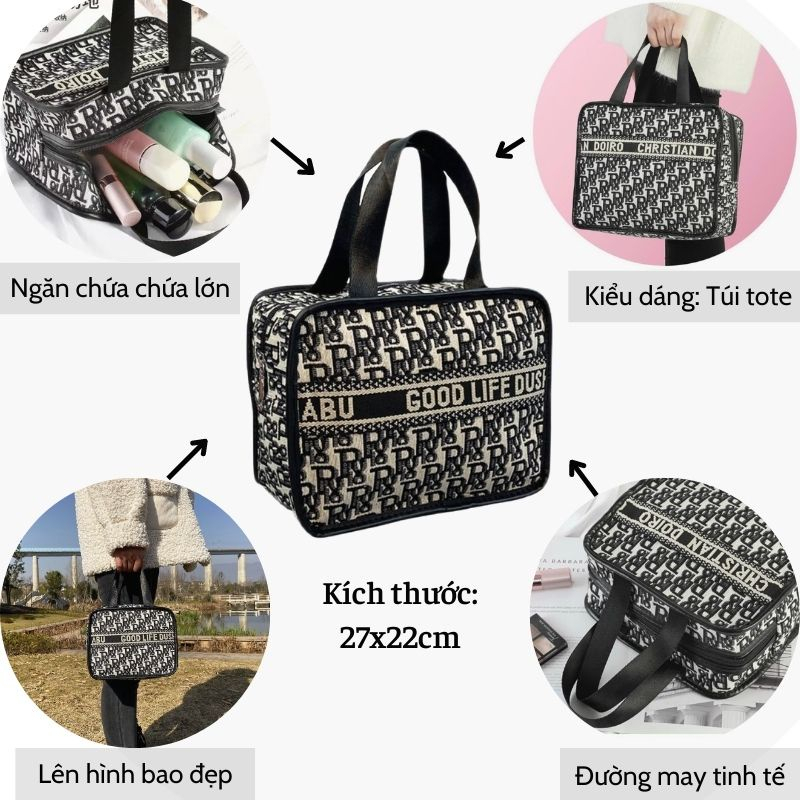 Túi xách nữ cầm tay tote bag from lớn có khóa kéo