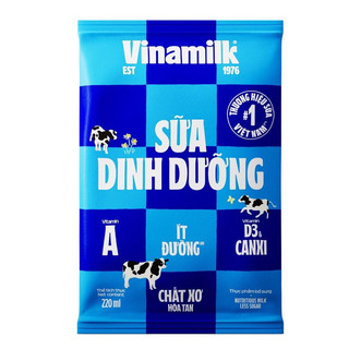 Combo 10 Bịch Vinamilk Ít Đường - 220ml x 10 bịch